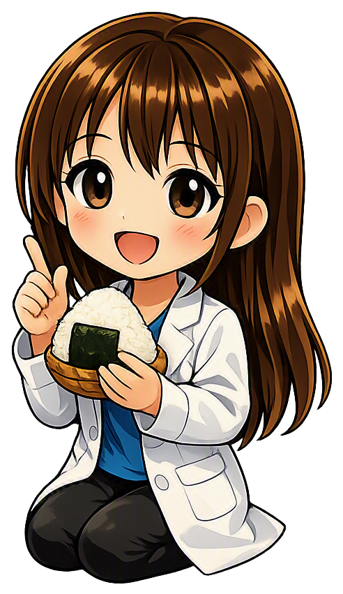 おにぎりを持つ管理栄養士のイラスト