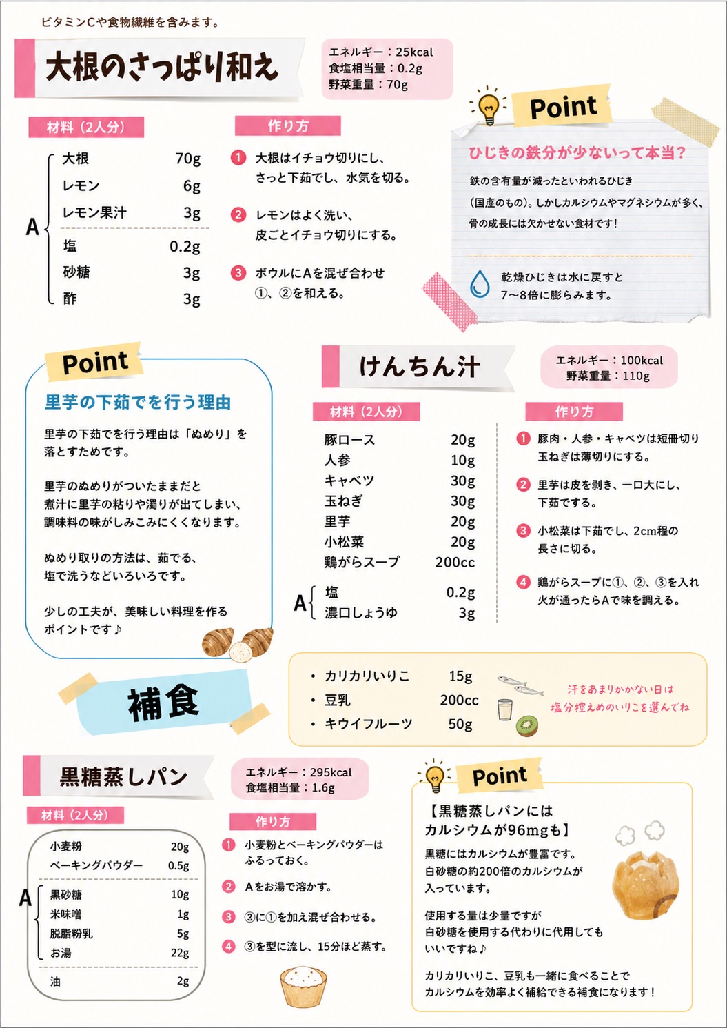 実際に届く献立例：大根のけんちん風